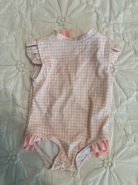 Children's Pink Gingham Ruffle One-Piece Swimsuit